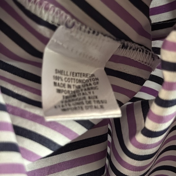 MILLY Michelle Flare Sleeve Striped Button Down Classic Designer Blouse Size 4 - Picture 9 of 9